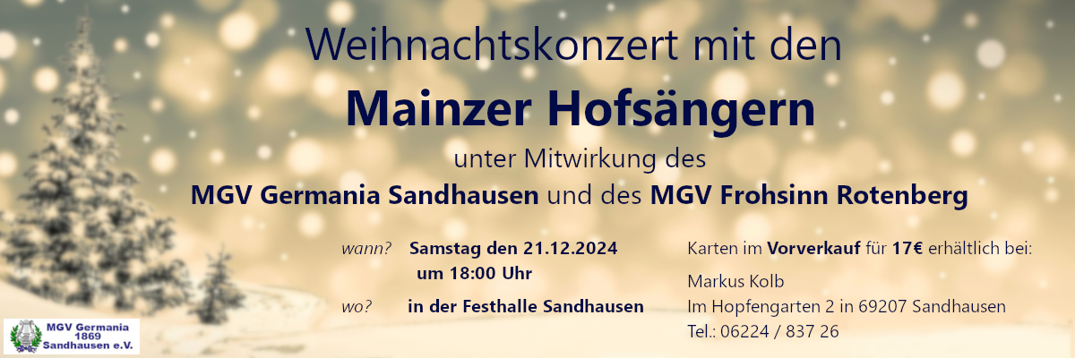 Weihnachtskonzert mit den Mainzer Hofsängern